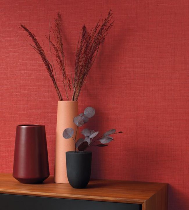 Tweed Room Wallpaper - Red