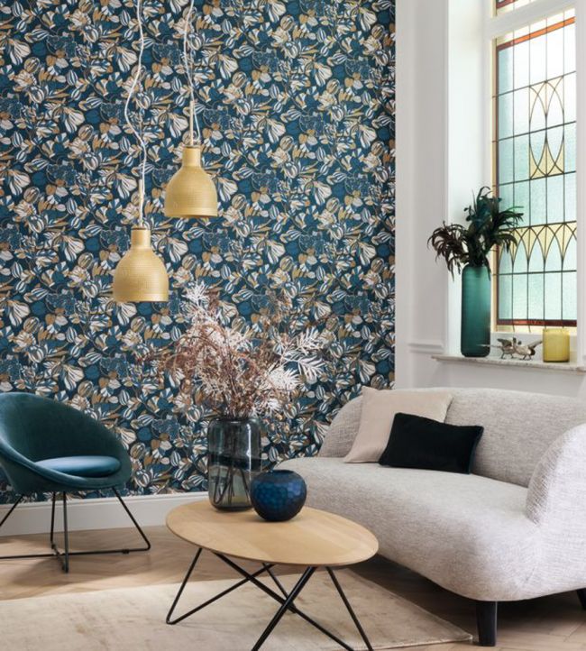 Tulipe Room Wallpaper - Teal