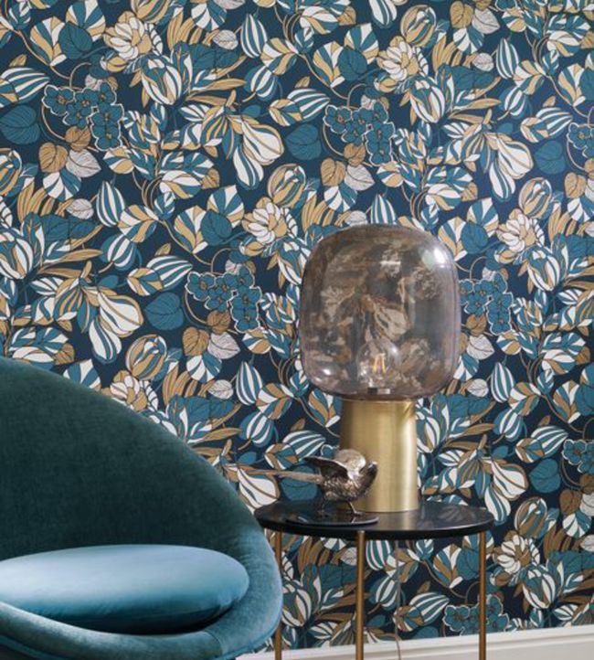 Tulipe Room Wallpaper 2 - Teal