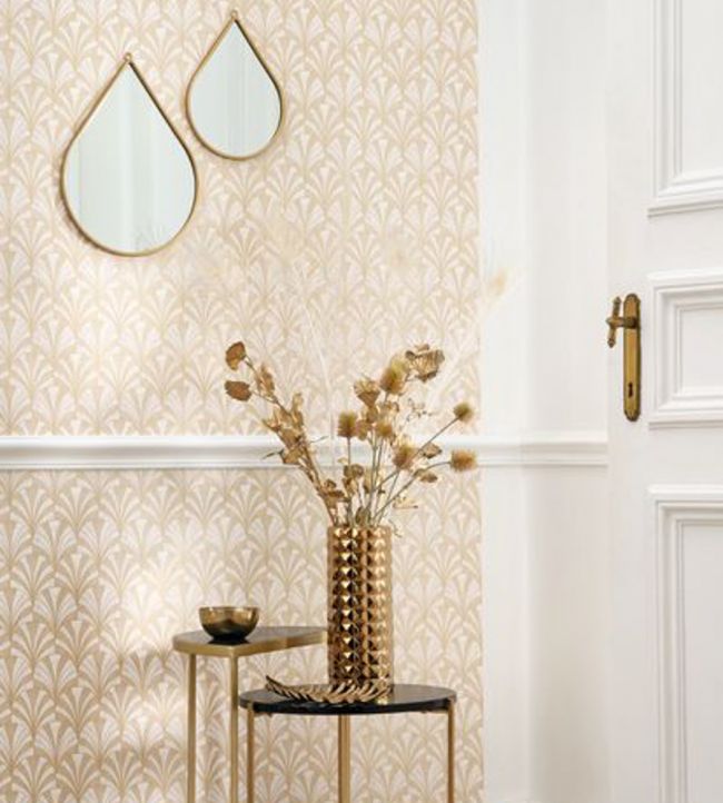 Palmette Room Wallpaper - Sand