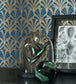 Palmette Room Wallpaper 2 - Teal