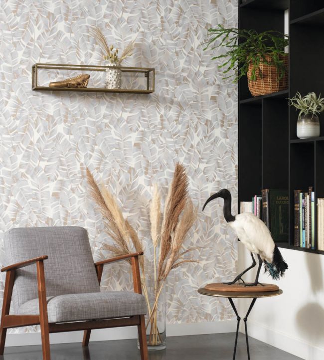 Folium Room Wallpaper - Silver