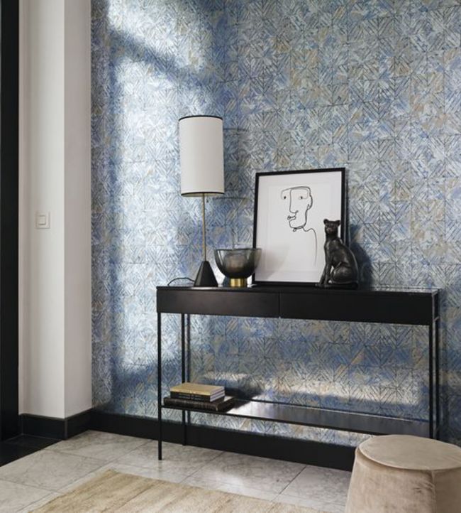 Reflet Room Wallpaper - Blue