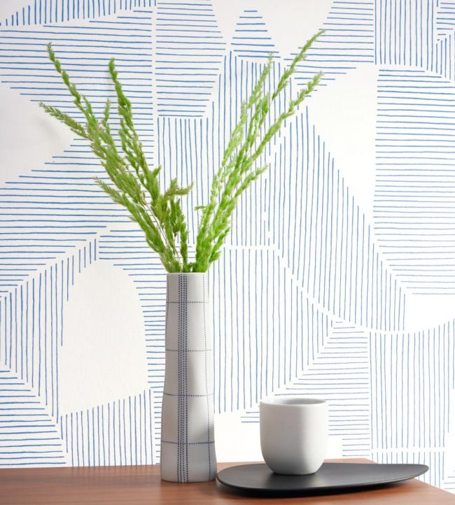 Graphique Room Wallpaper - Blue