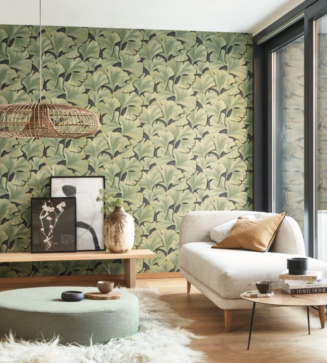 Biloba Room Wallpaper 2 - Green