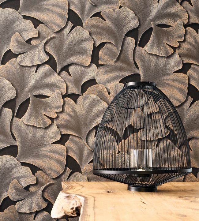 Biloba Room Wallpaper 2 - Gray