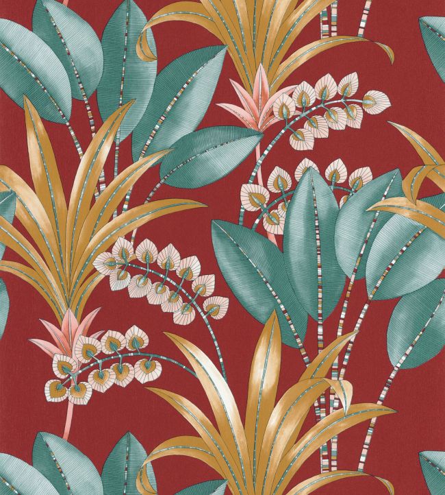 Palma Wallpaper - Red 