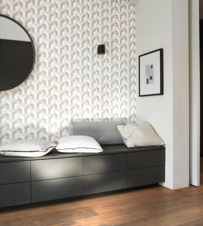 Mecano Room Wallpaper - Gray