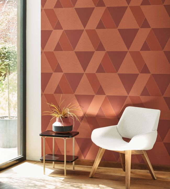 Tangram Room Wallpaper - Red