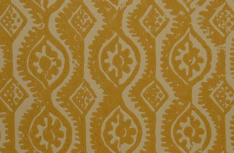 SMALL DAMASK Ochre Wallpaper