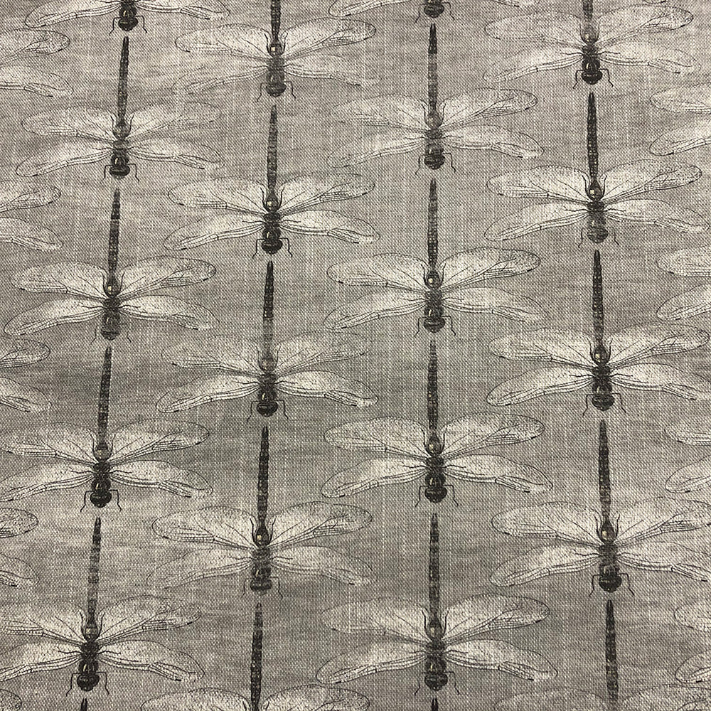 Botanical Dragonfly Grey Fabric