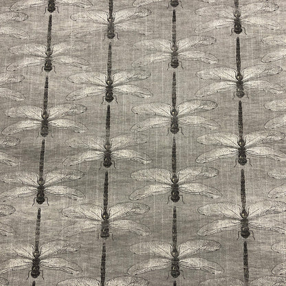 Botanical Dragonfly Grey Fabric