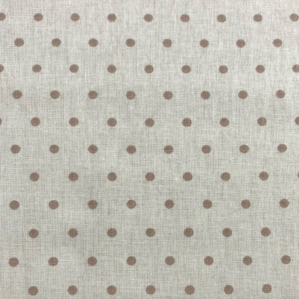 Raindrops | Beige on White Fabric