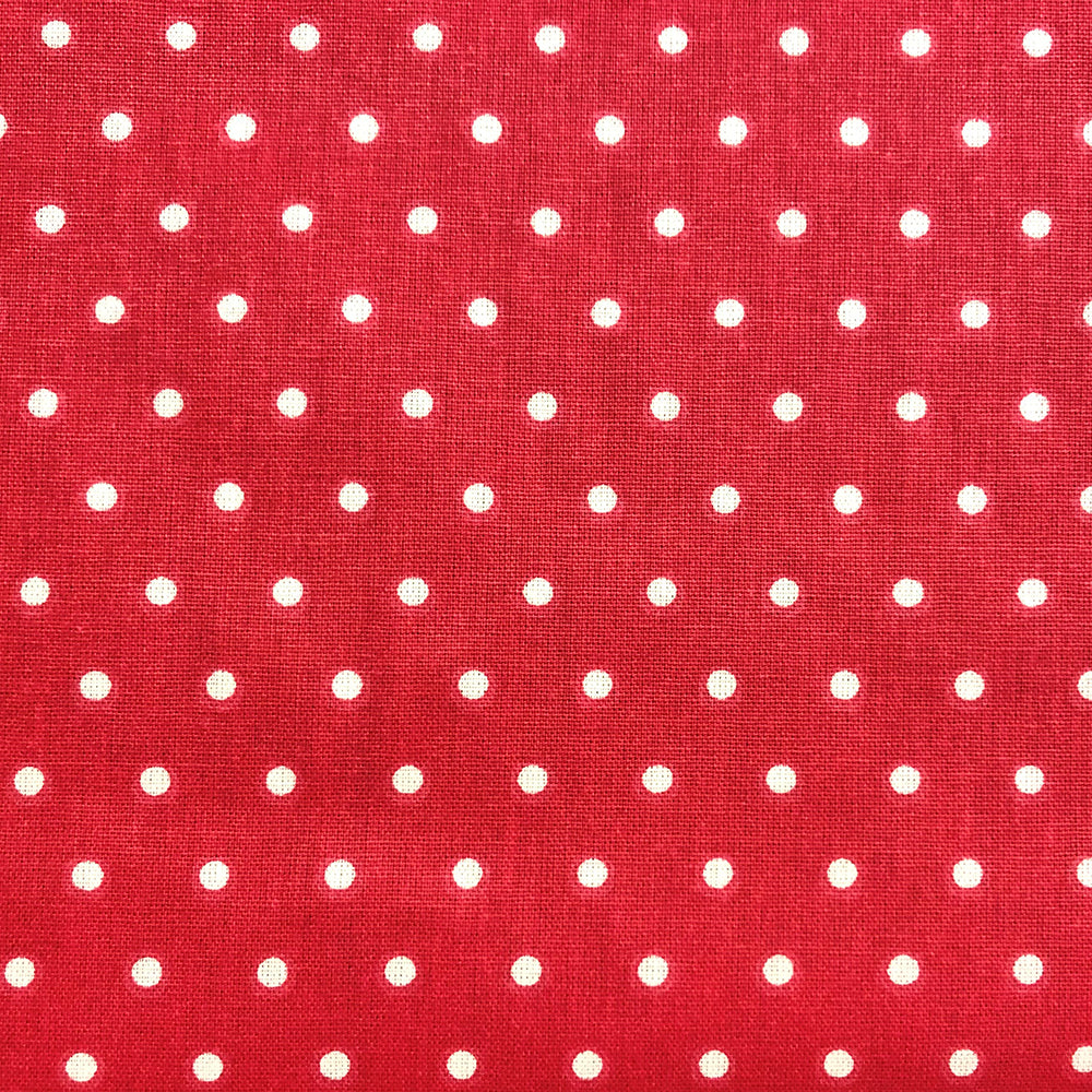 Raindrops | Cream on Red Fabric