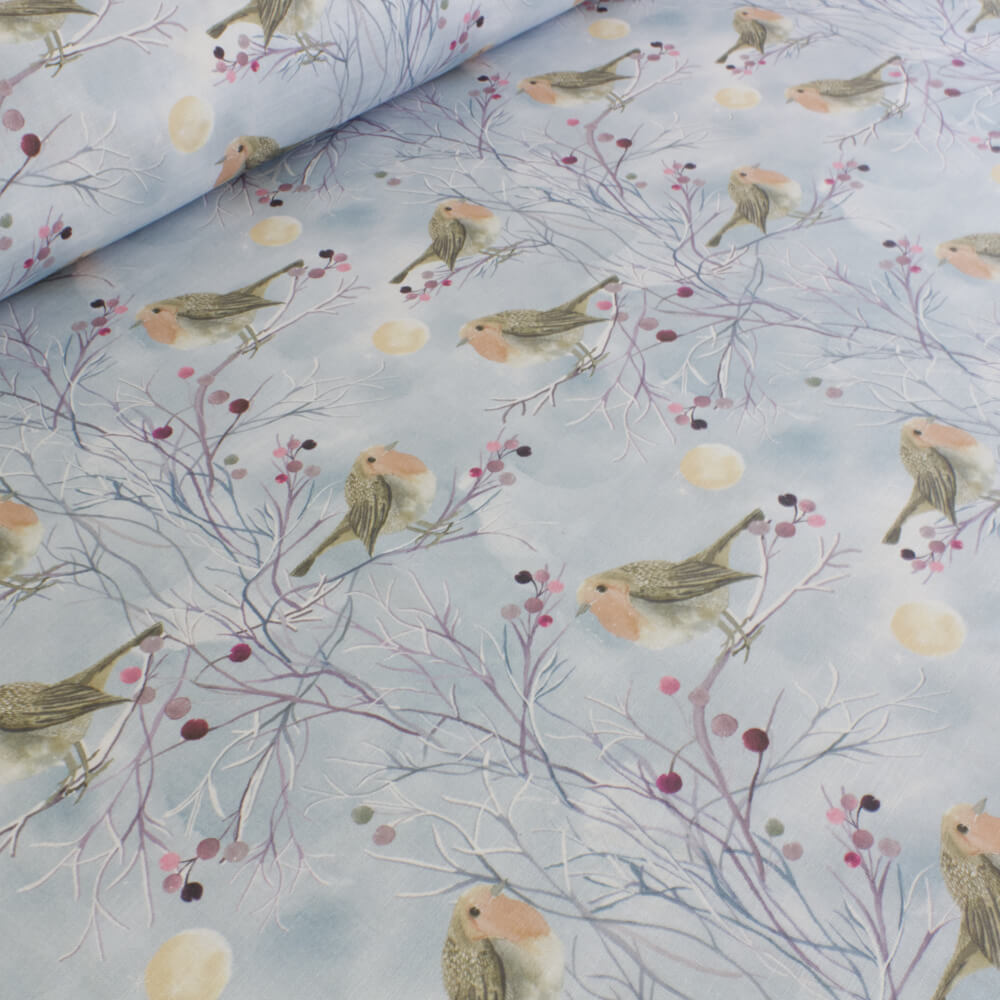 Voyage Maison Festive Robin Frost Room Fabric