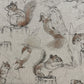 Playful Squirrels Linen Room Fabric - Gray