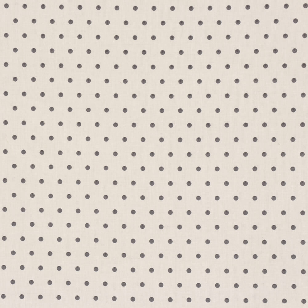 Raindrops Grey on Cream Cotton Fabric