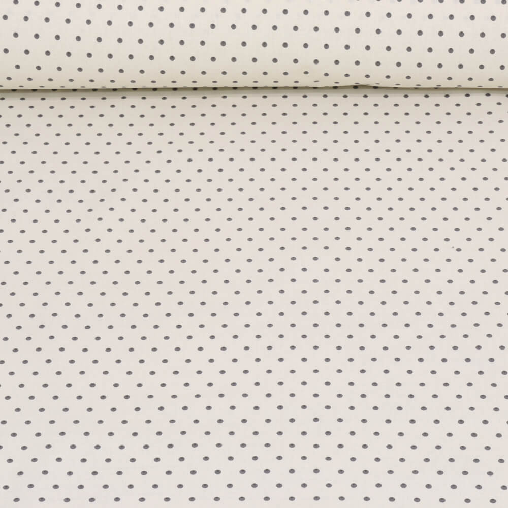 Raindrops Grey on Cream Cotton Room Fabric