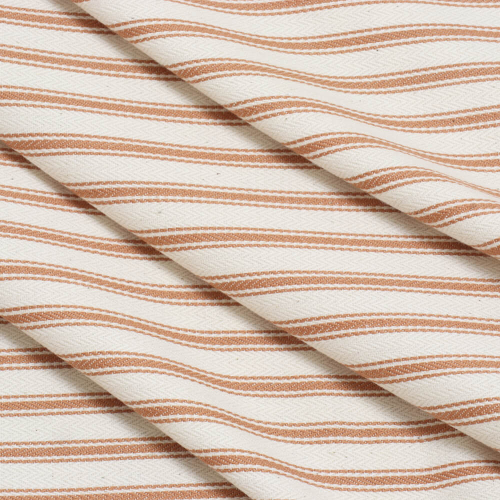 Brown Ticking Stripe Fabric