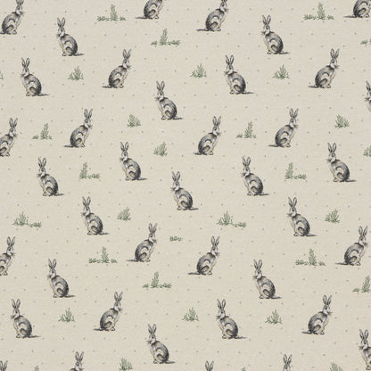 Bunny Meadow Tapestry Fabric - Gray