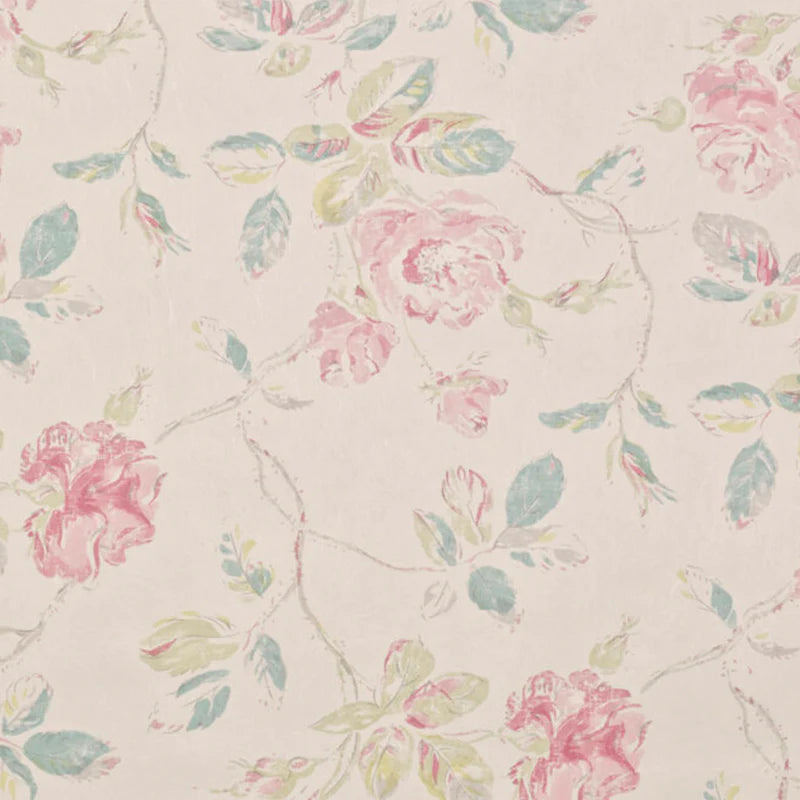 MARLOW Turquoise / Pink On White Wallpaper