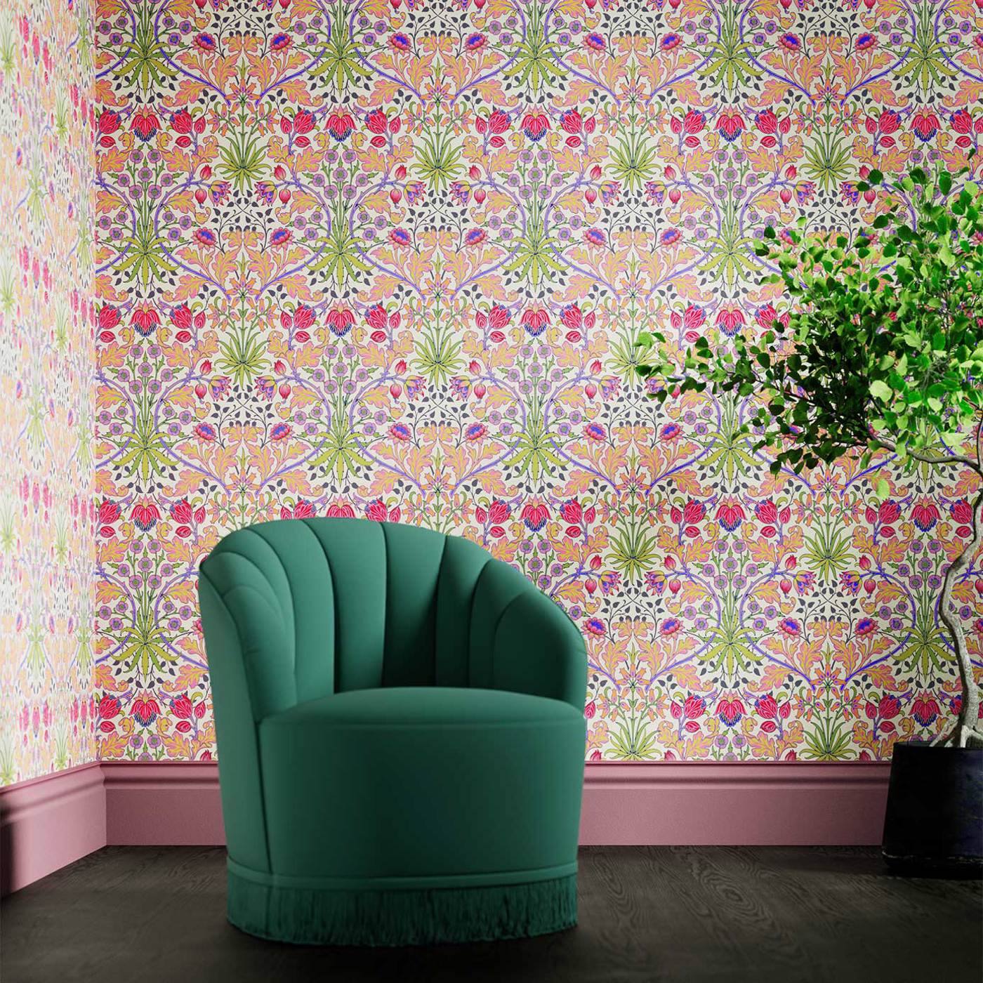 Hyacinth Wallpaper - Pink - Bedford Park