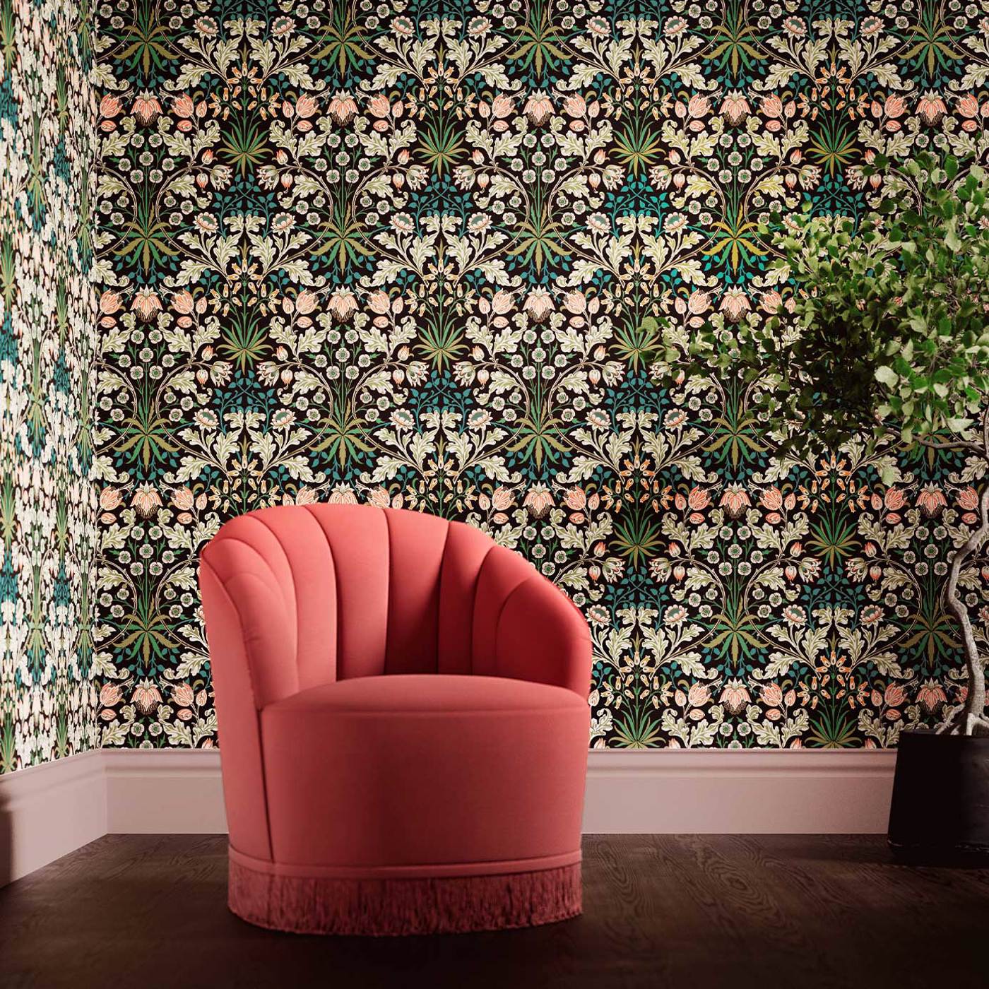 Hyacinth Wallpaper - Green - Bedford Park