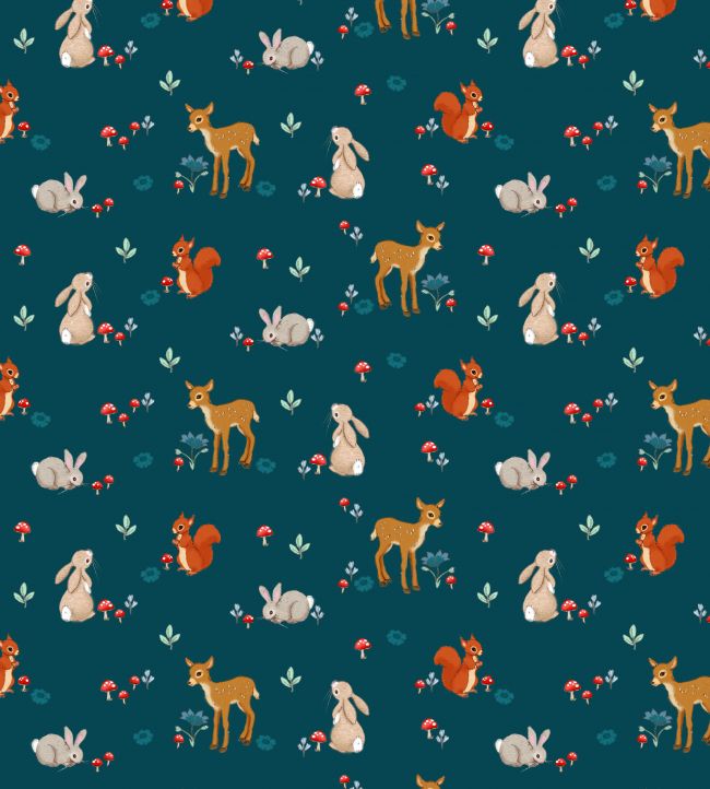 Forest Friends Fabric - Blue