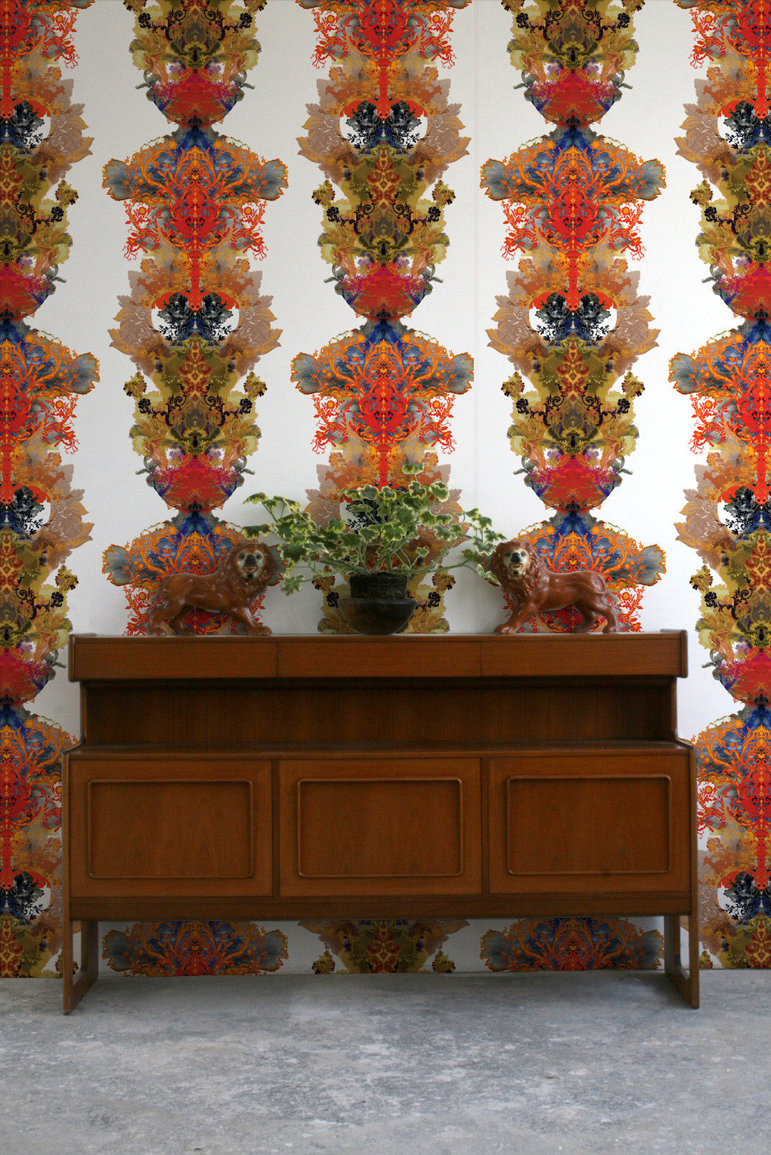 Grand Blotch Damask Room Wallpaper - Multicolor