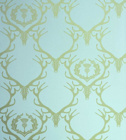 Deer Damask Wallpaper - Teal