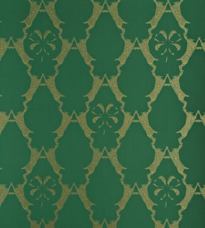 Boxing Hares Wallpaper - Green