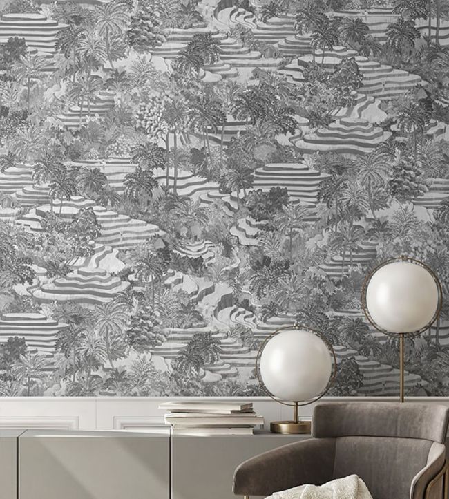 Rice Terrace Max Room Wallpaper 2 - Gray