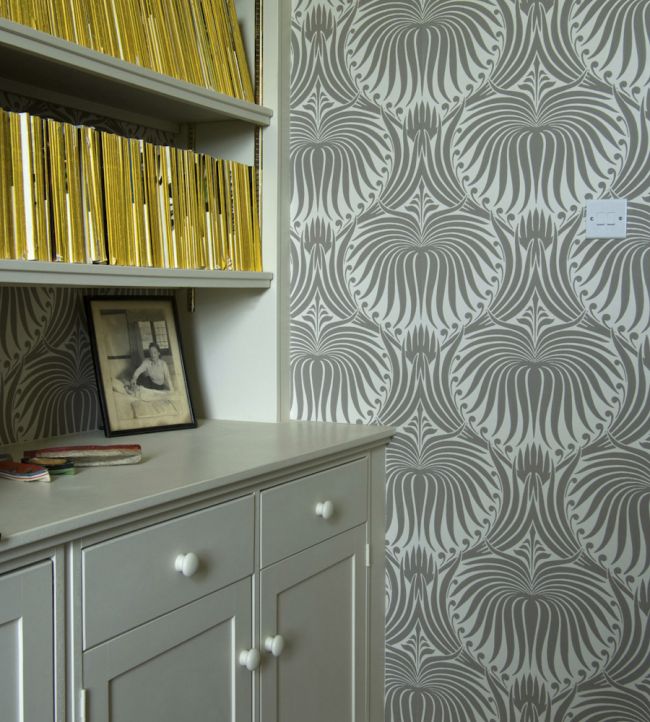 Lotus Room Wallpaper - Gray