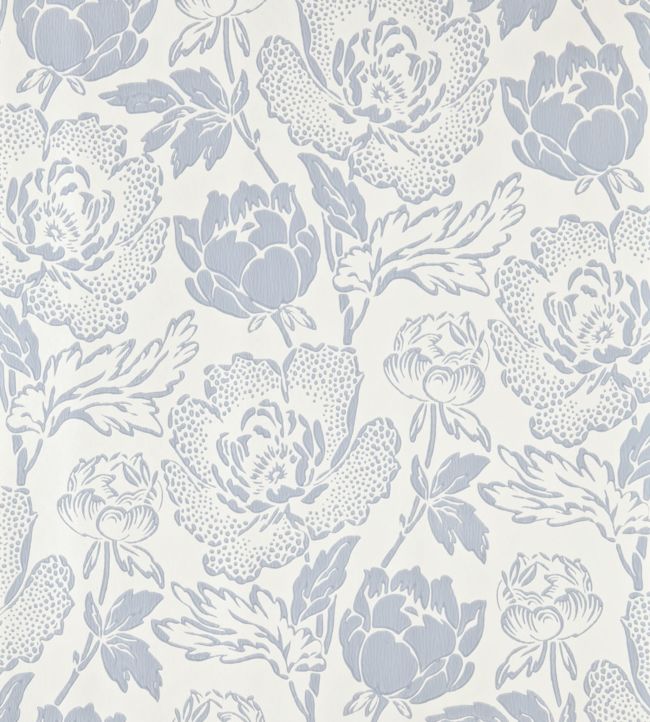 Peony Wallpaper - Blue