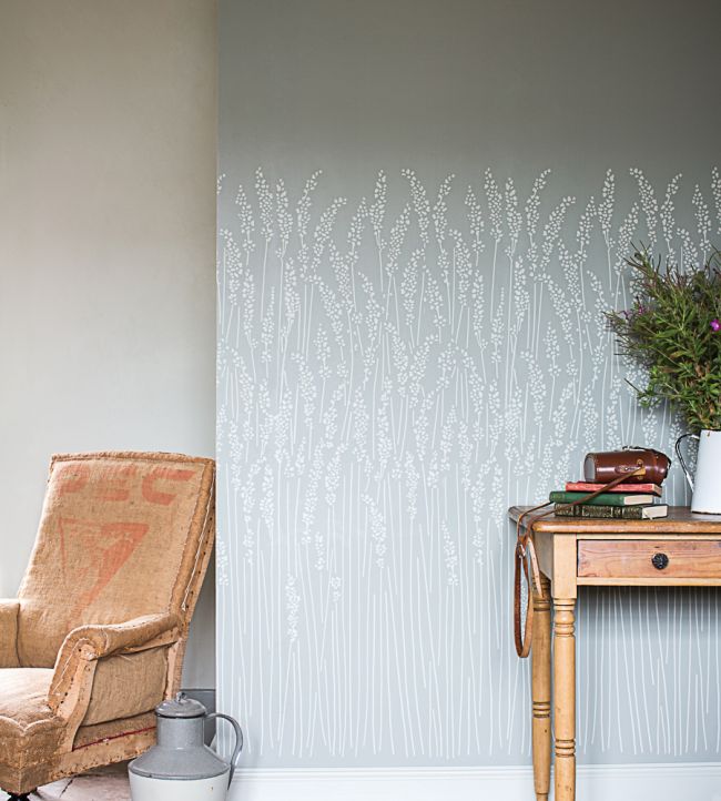 Feather Grass Room Wallpaper - Teal