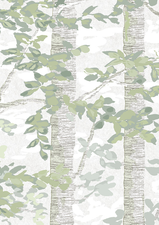 Bosky Wallpaper - Green - Lewis & Wood