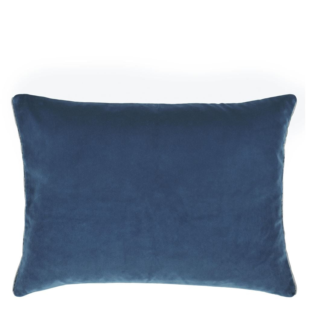 Cassia Velvet Cushion - Blue