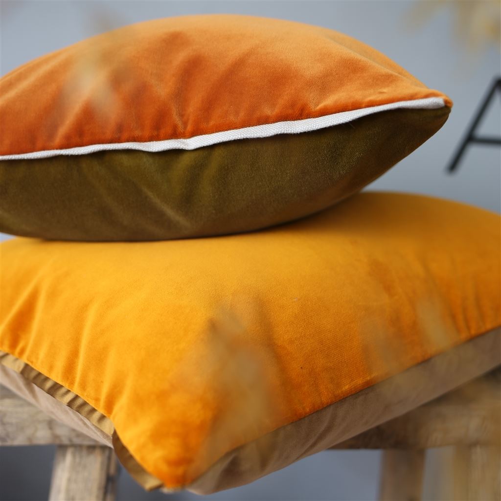 Cassia Room Velvet Cushion 2 - Orange