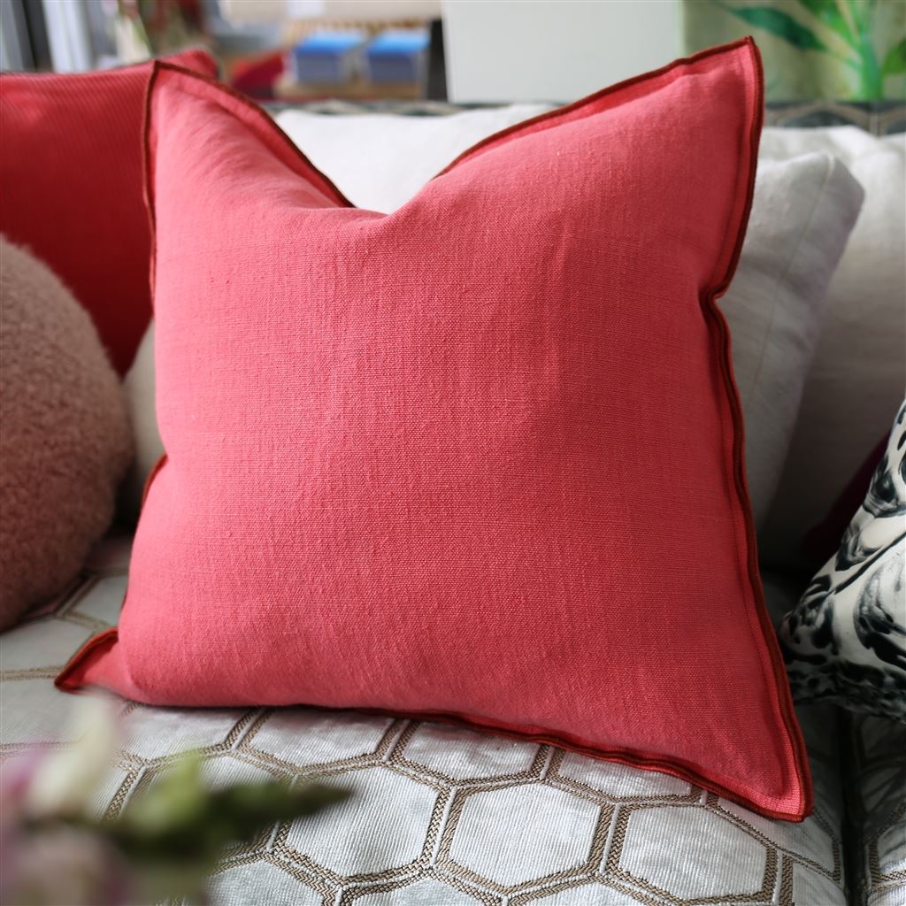 Brera Lino Room Linen Cushion 2 - Pink