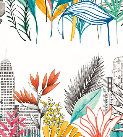 Urban Tropic Wallpaper - Multicolor 