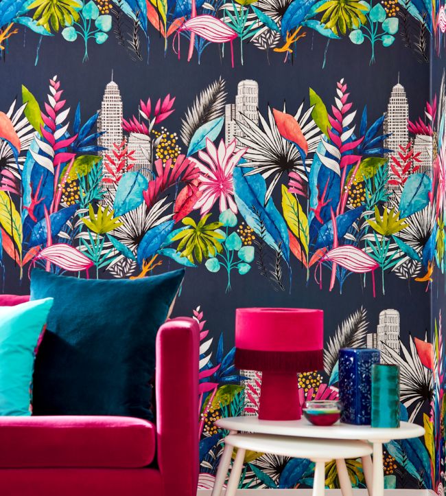 Urban Tropic Room Wallpaper 2 - Blue