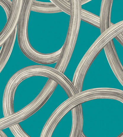 Twisted Geo Wallpaper - Teal 