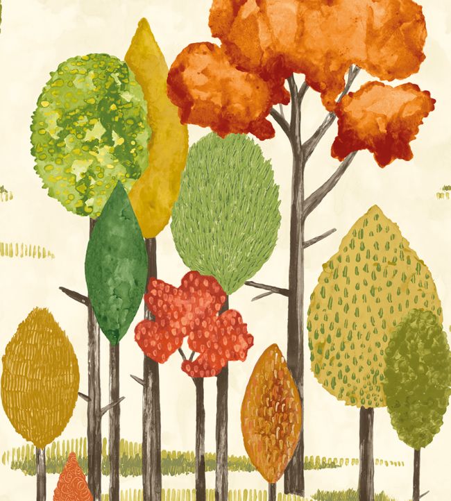 Tall Trees Wallpaper - Multicolor