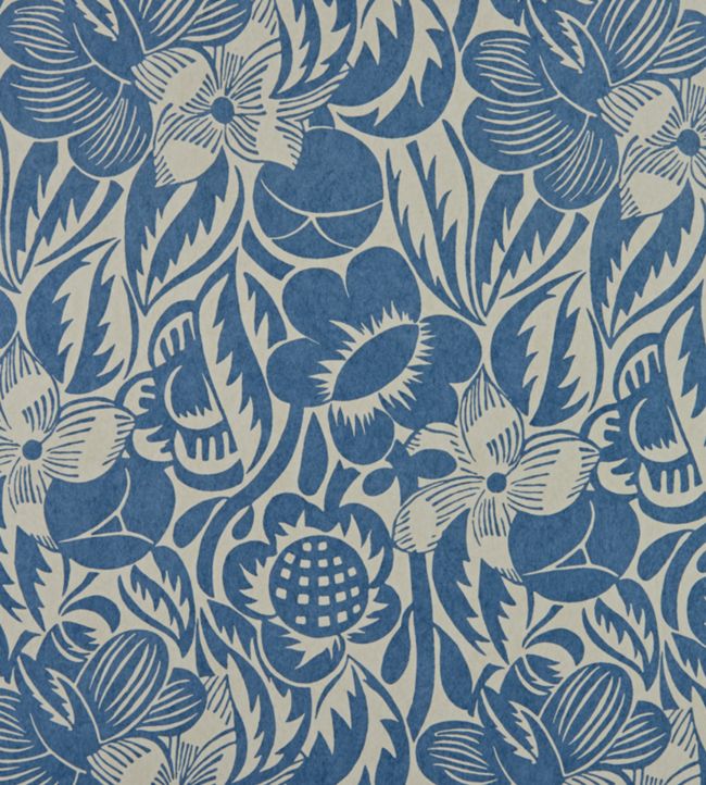 Fleurs Etoilees Wallpaper - Blue