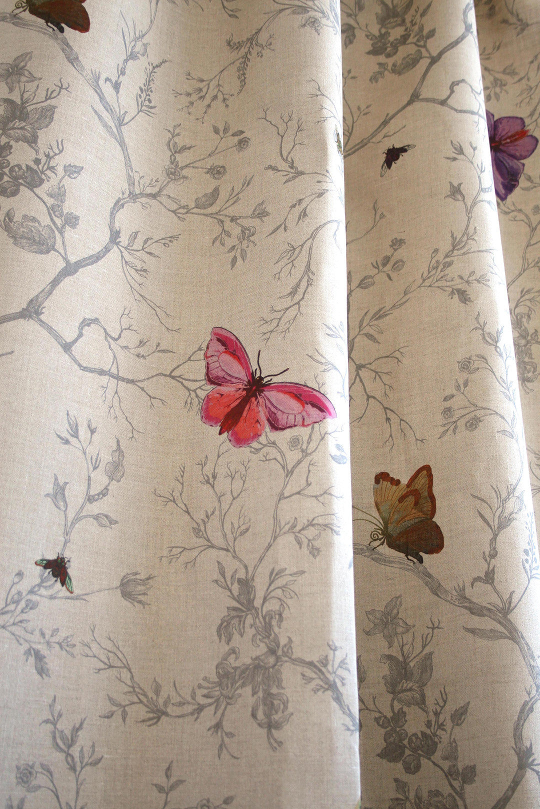 Butterflies Room Fabric 2 - White