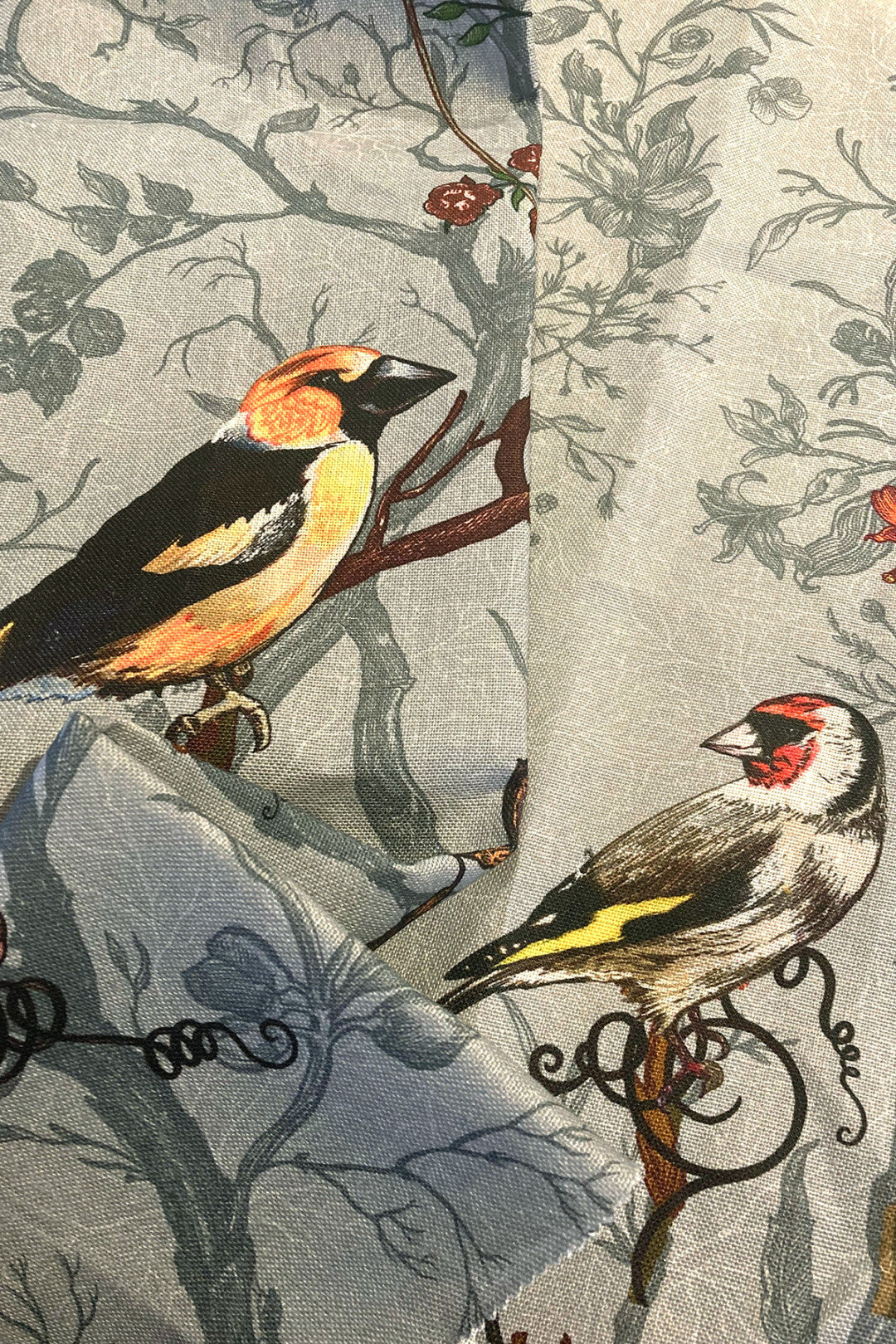 Birds N Bees Room Fabric - Gray