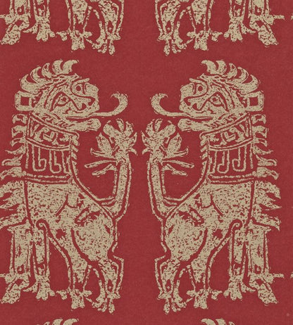 Sicilian Lions Wallpaper - Red