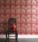 Sicilian Lions Room Wallpaper - Red