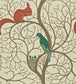 Squirrel & Dove Wallpaper - Sand 