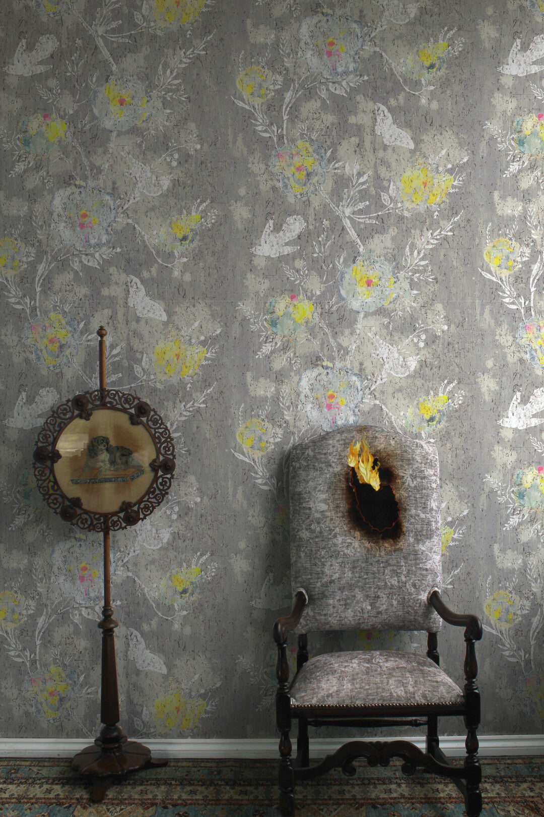Nightingale Cork Room Wallpaper 2 - Gray